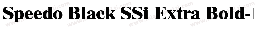 Speedo Black SSi Extra Bold字体转换
